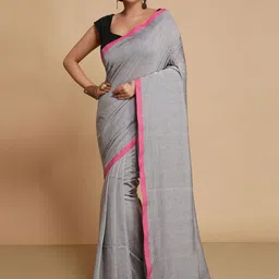 WoodenTant Solid Pure Cotton Saree-24