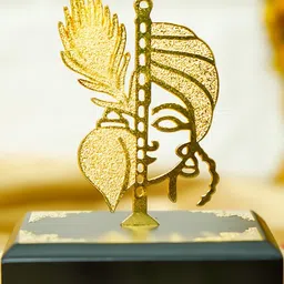 Ekhasa Golden Lord Krishna Idol for Car Dashboard Showpiece-image-37