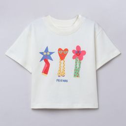 taffykids Girls Printed Raw Edge T-shirt-picture-6