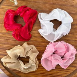 Radhya Accessories Women Pack of 4 Dreamy Satin Organza Scrunchies-image-14