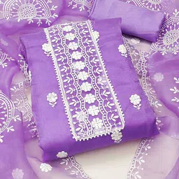 DIVASTRI Embroidered Organza Unstitched Dress Material-image-21