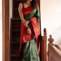BerMondsey Woven Design Zari Silk Blend Banarasi Saree-picture-40