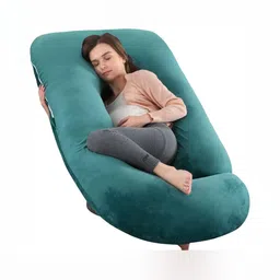 Pum Pum Green Fibre Filled Faux Velvet Ultra Soft Sleep Pillow-26