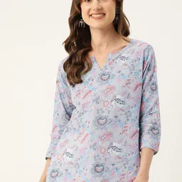 FERANOID Women Pure Cotton Floral Printed Kurti-52
