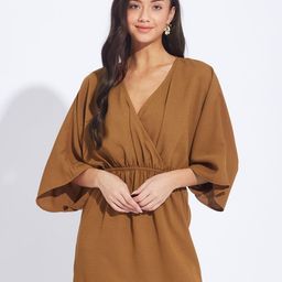 DEPANO Women V-Neck Fit & Flare Dress-image-25