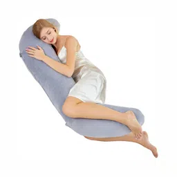 Pum Pum Grey Fibre Filled Faux Velvet Ultra Soft Maternity Pillow-image-64
