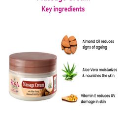 ROSA Set Of 2 Massage Cream With Aloevera, Almond & Vitamin-E 100 ml Each image 3