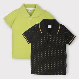 BAESD Pack Of 2 Boys Solid Polo Collar Cotton T-shirts-picture-30