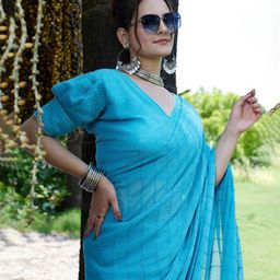 K 5 Fashion Embellished Pure Chiffon Ready to Wear Saree-image-99