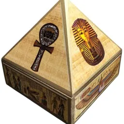 Wooden Egyptian Wish Box Symbol Pyramid | Wish Box with Mirror Inside 4 Inch Decorative Showpiece - 10.16 cm-22