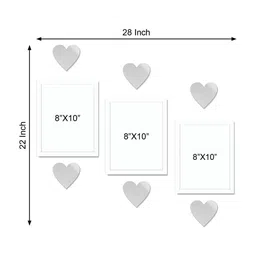 RANDOM Set Of 3 White Solid Individual Photo Frames With Heart Plaque image 5
