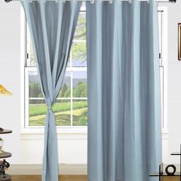 Dekor World Blue Set of 2 Door Curtain-34