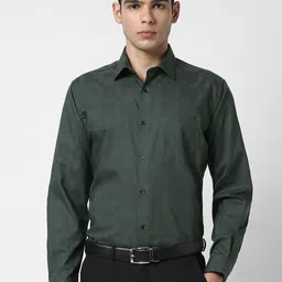 Van Heusen Textured Spread Collar Opaque Formal Cotton Shirt-image-87