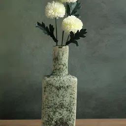 HABERE INDIA Green & White Ceramic Flower Vase-image-80