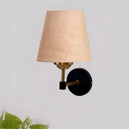 Devansh Beige & Black Metal Cylinder Shaped Wall Lamp-image-84