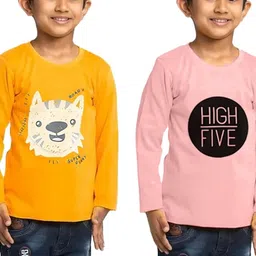 Hikuj Boys Peach Tshirts-picture-0