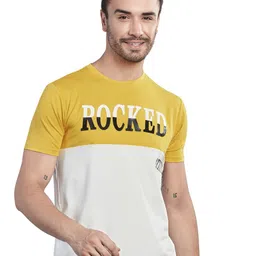 BE POSITIVE Men Colourblocked Round Neck Slim Fit T-shirt-picture-32