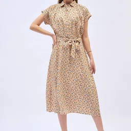 ANJIR Women Floral Print A-Line Dress-image-86