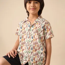 U.S. Polo Assn. Kids Boys Conversational Printed Cuban Collar Casual Shirt-picture-29