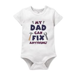 Zeezeezoo Infant Kids My Dad Can Fix Anything Printed Pure Cotton Bodysuit-image-68