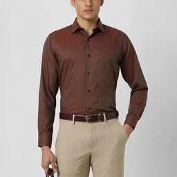 Van Heusen Men Regular Fit Spread Collar Solid Cotton Formal Shirt-image-48