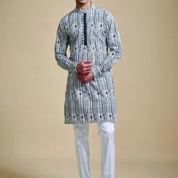 RR Blue Men Kurta-image-4