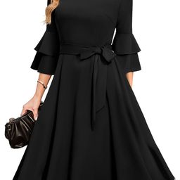 C4D Bell Sleeve Fit & Flare Maxi Dress-image-71
