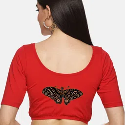 NOT YET by us Women Printed Round Neck Saree Blouse-image-40