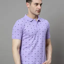 HUSHBUCKS Men Printed Polo Collar Pockets T-shirt-image-100