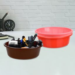 Kuber Industries Red & Brown 3 Pieces Regular Durable Multi-Utility Organisers-37
