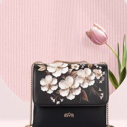 NEVIS Women Floral Printed Structured Leather Handheld Bag-image-49