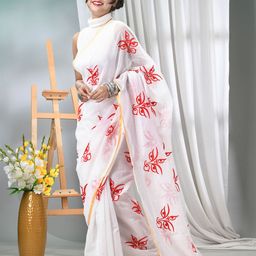 DESH BIDESH Ethnic Motifs Embroidered Saree-image-124