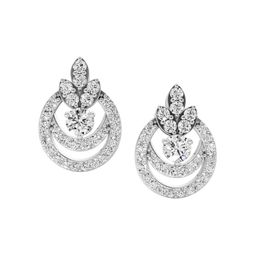 Sparkles Lab Grown Diamond 0.91 Carat Round Shape Diamond Halo Cluster Stud Earrings 14K-image-85