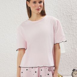 Trendyol Women Printed Round Neck Night Suit-image-66