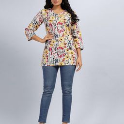 SARRAS Printed Straight Short Kurti-image-4