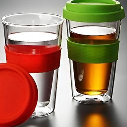 We3 Red Solid Glass Matte Cups Set of Cups and Mugs image 3