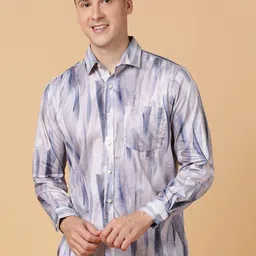TABARD Men Spread Collar Abstract Printed Cotton Casual Shirt-image-50
