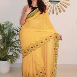 Sitanjali Floral Pure Georgette Bagh Saree-image-34