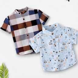 VANI COUTURE Pack of 2 Polycotton Printed Shirts-image-68