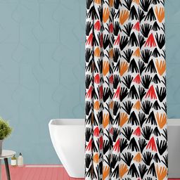 ArtzFolio White & Black Printed Waterproof Shower Curtain-image-106
