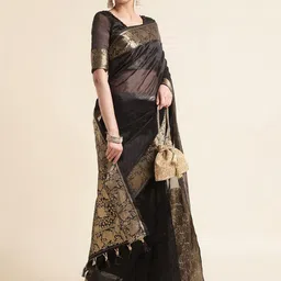 DIVASTRI Woven Design Zardozi Organza Banarasi Saree-picture-49