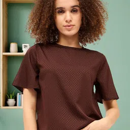 DressBerry Polka Dot Flared Sleeve Top-picture-47