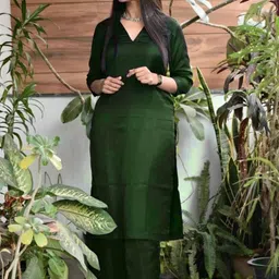 TRY LUCK FASHION Green Viscose Rayon Kurta Sets-picture-37