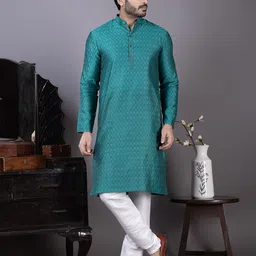 DEVOILER Men Jacquard Kurta-image-98