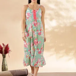 Anouk Floral Print Fit & Flare Maxi Dress-picture-17