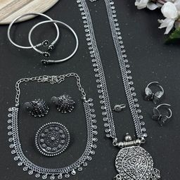 NAMAN ARTS Silver-Plated Jewellery Set-image-84