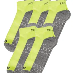 AIR GARB Pack of 5 Green Performance Sports Low Ankle Socks Colourblocked-picture-33
