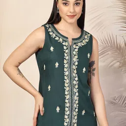 QAZMI Ethnic Motifs Embroidered Kurti-picture-49