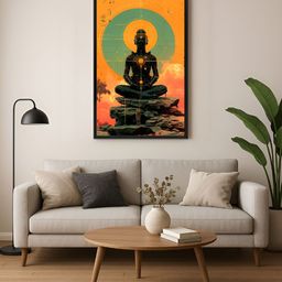999Store Orange & Green Canvas Wall Paintings-image-97