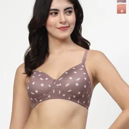 Docare Women Pack Of 2 Geometric Printed Full Coverage Lightly Padded T-shirt Bra-picture-37